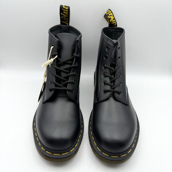 Dr. Martens 101 Yellow Stitch Ankle Boots Womens US 10 EU 42 Black Leather NWOB - Picture 7 of 13